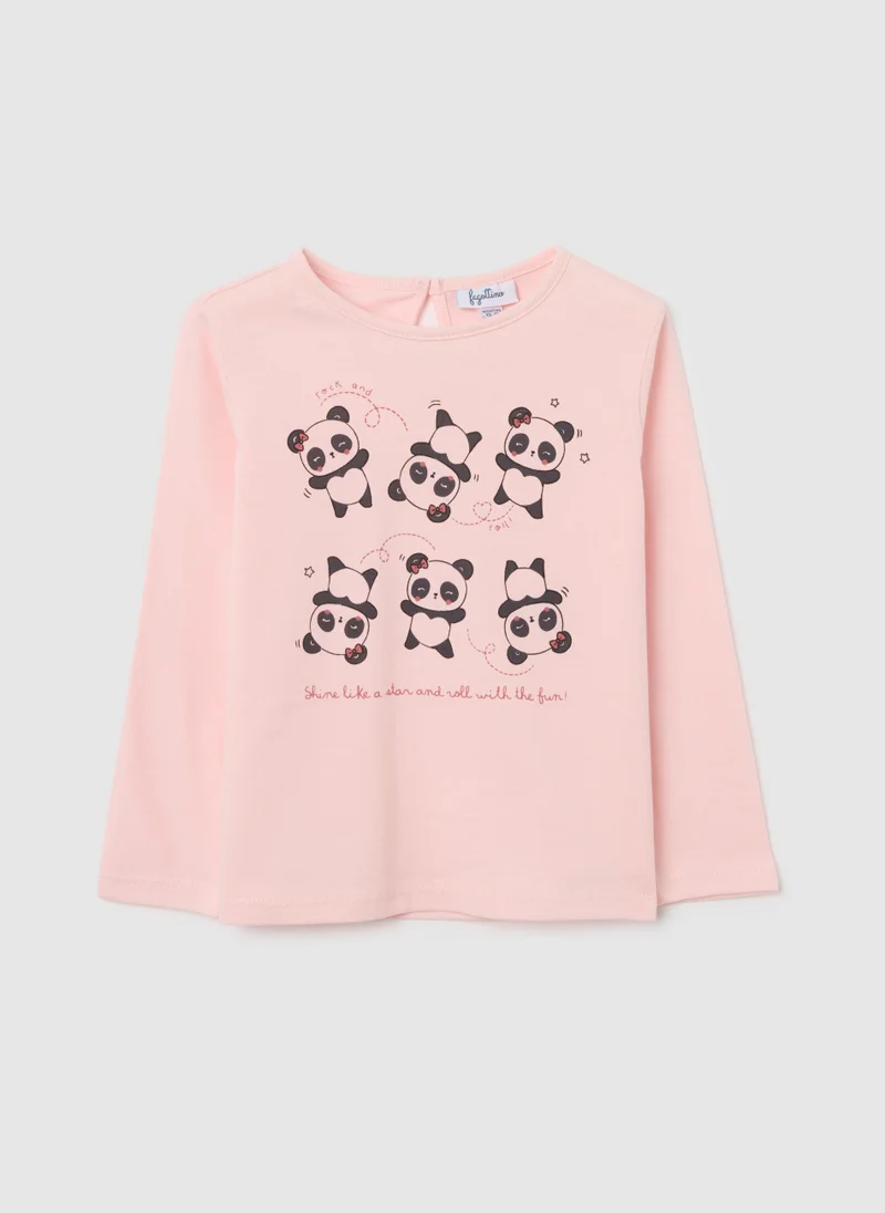 Ovs OVS Pink Cotton Regular Fit Girls' Shirt